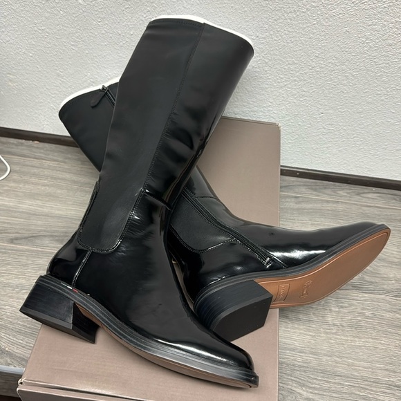 Franco Sarto Giselle Knee High Boot Black Patent Leather / Black Leather (WIDE) - Picture 6 of 14
